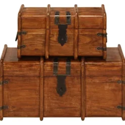 vidaXL Kistor & Koffertar>Förvaringskistor 2 delar massivt akaciaträ med honungsfinish