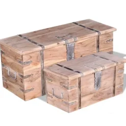 vidaXL Kistor & Koffertar>Förvaringskistor 2 delar akaciaträ