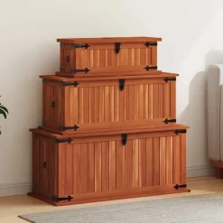 vidaXL Kistor & Koffertar>Förvaringskistor 3 st massivt akaciaträ