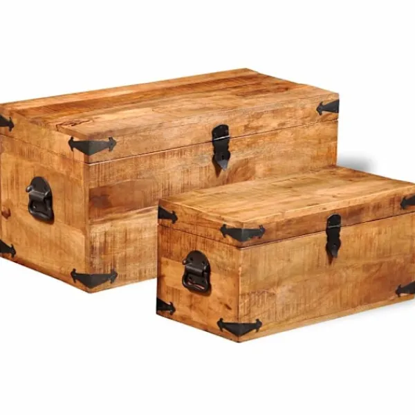 vidaXL Kistor & Koffertar>Förvaringskoffert av mangoträ, 2-set