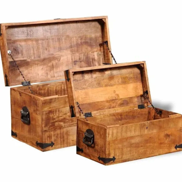 vidaXL Kistor & Koffertar>Förvaringskoffert av mangoträ, 2-set