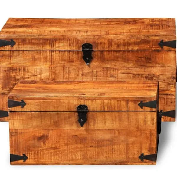 vidaXL Kistor & Koffertar>Förvaringskoffert av mangoträ, 2-set