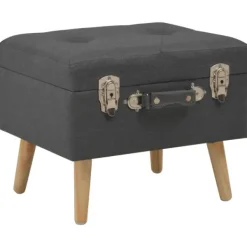 vidaXL Pallar>Förvaringspall 40 cm mörk tyg