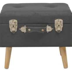 vidaXL Pallar>Förvaringspall 40 cm mörk tyg