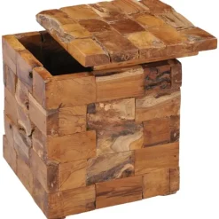 vidaXL Pallar>Förvaringspall massiv teak