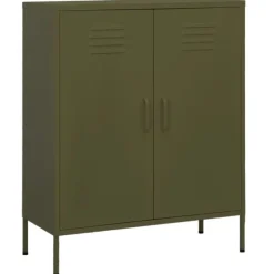 vidaXL Skåp>Förvaringsskåp oliv 80x35x101,5 cm stål