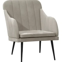 vidaXL Fåtöljer>Fåtölj ljus 63x76x80 cm sammet