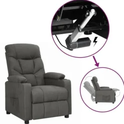 vidaXL Fåtöljer>fåtölj med uppresningshjälp mörk tyg