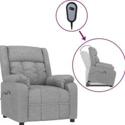 vidaXL Fåtöljer>fåtölj med uppresningshjälp ljus tyg