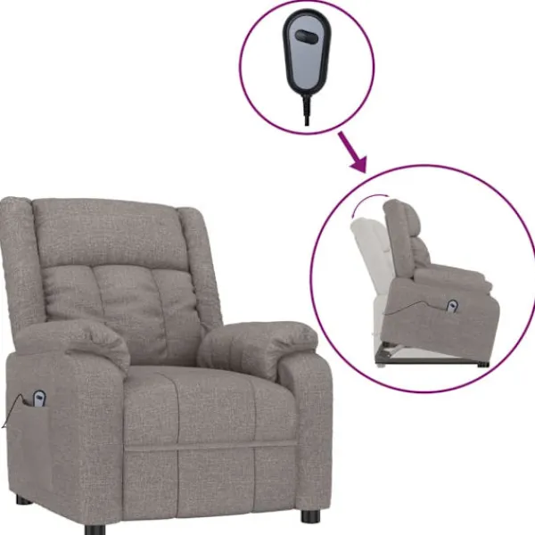 vidaXL Fåtöljer>fåtölj med uppresningshjälp tyg