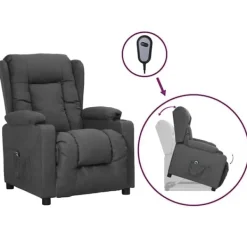 vidaXL Fåtöljer>fåtölj med uppresningshjälp mörk tyg