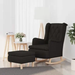 vidaXL Fåtöljer>Gungfåtölj med pall tyg