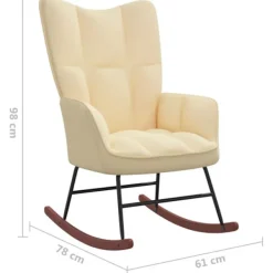 vidaXL Fåtöljer>Gungstol gräddvit sammet