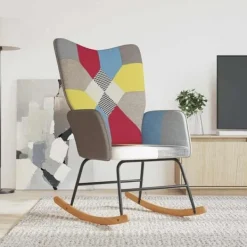 vidaXL Fåtöljer>Gungstol tyg lapptäcke