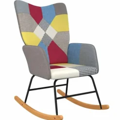 vidaXL Fåtöljer>Gungstol tyg lapptäcke