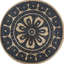 vidaXL Sittpuffar>Handgjord sittpuff blå 45x30 cm jute