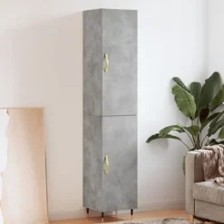 vidaXL Skåp>Högskåp betong 34,5x34x180 cm konstruerat trä