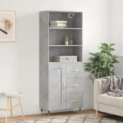 vidaXL Skåp>Högskåp betong 69,5x34x180 cm konstruerat trä
