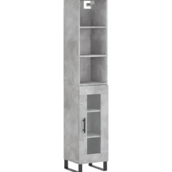 vidaXL Skåp>Högskåp betong 34,5x34x180 cm konstruerat trä