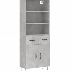 vidaXL Skåp>Högskåp betong 69,5x34x180 cm konstruerat trä