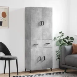 vidaXL Skåp>Högskåp betong 69,5x34x180 cm konstruerat trä