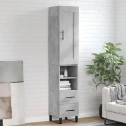 vidaXL Skåp>Högskåp betong 34,5x34x180 cm konstruerat trä