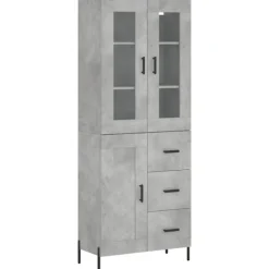 vidaXL Skåp>Högskåp betong 69,5x34x180 cm konstruerat trä