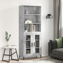 vidaXL Hyllor>Högskåp betong 69,5x34x180 cm konstruerat trä