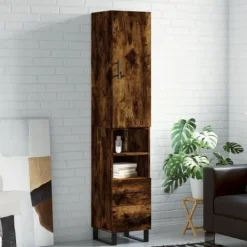 vidaXL Skåp>Högskåp rökfärgad ek 34,5x34x180 cm konstruerat trä