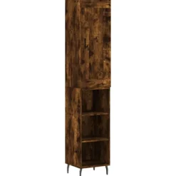 vidaXL Skåp>Högskåp rökfärgad ek 34,5x34x180 cm konstruerat trä