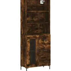 vidaXL Skåp>Högskåp rökfärgad ek 69,5x34x180 cm konstruerat trä