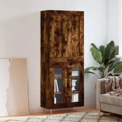 vidaXL Skåp>Högskåp rökfärgad ek 69,5x34x180 cm konstruerat trä