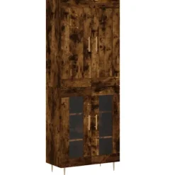 vidaXL Skåp>Högskåp rökfärgad ek 69,5x34x180 cm konstruerat trä