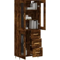 vidaXL Skåp>Högskåp rökfärgad ek 69,5x34x180 cm konstruerat trä