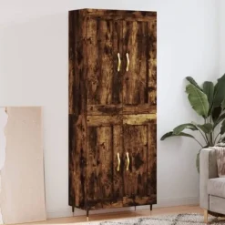 vidaXL Skåp>Högskåp rökfärgad ek 69,5x34x180 cm konstruerat trä