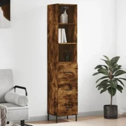 vidaXL Skåp>Högskåp rökfärgad ek 34,5x34x180 cm konstruerat trä