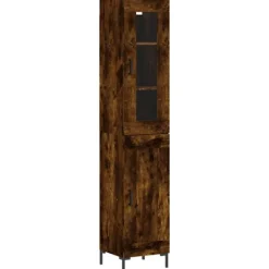 vidaXL Skåp>Högskåp rökfärgad ek 34,5x34x180 cm konstruerat trä