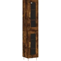 vidaXL Skåp>Högskåp rökfärgad ek 34,5x34x180 cm konstruerat trä