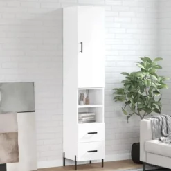 vidaXL Skåp>Högskåp högglans 34,5x34x180 cm konstruerat trä