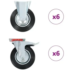 vidaXL Balkongmöbler>Hjul 12 st 200 mm