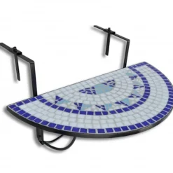 vidaXL Balkongmöbler>Hängbord Balkongbord Terrakotta blåvitt