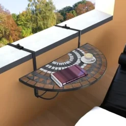 vidaXL Balkongmöbler>Hängbord balkongbord Terrakotta Vit