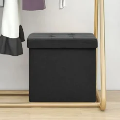 vidaXL Kistor & Koffertar>Hopfällbar förvaringspall konstlinne