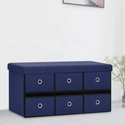 vidaXL Kistor & Koffertar>Hopfällbar förvaringsbänk 76x38x38 cm konstlinne