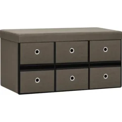 vidaXL Kistor & Koffertar>Hopfällbar förvaringsbänk 76x38x38 cm konstlinne