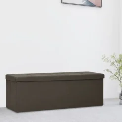 vidaXL Kistor & Koffertar>Hopfällbar förvaringsbänk mörk konstlinne