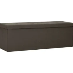 vidaXL Kistor & Koffertar>Hopfällbar förvaringsbänk mörk konstlinne