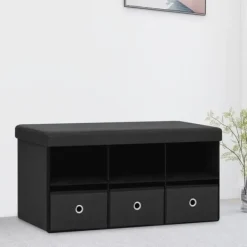vidaXL Kistor & Koffertar>Hopfällbar förvaringsbänk 76x38x38 cm konstlinne