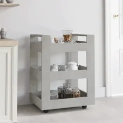 vidaXL Köksö>Köksvagn betong 60x45x80 cm konstruerat trä