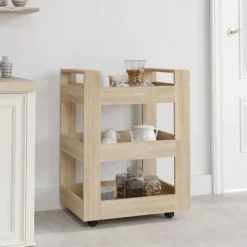 vidaXL Köksö>Köksvagn sonoma-ek 60x45x80 cm konstruerat trä